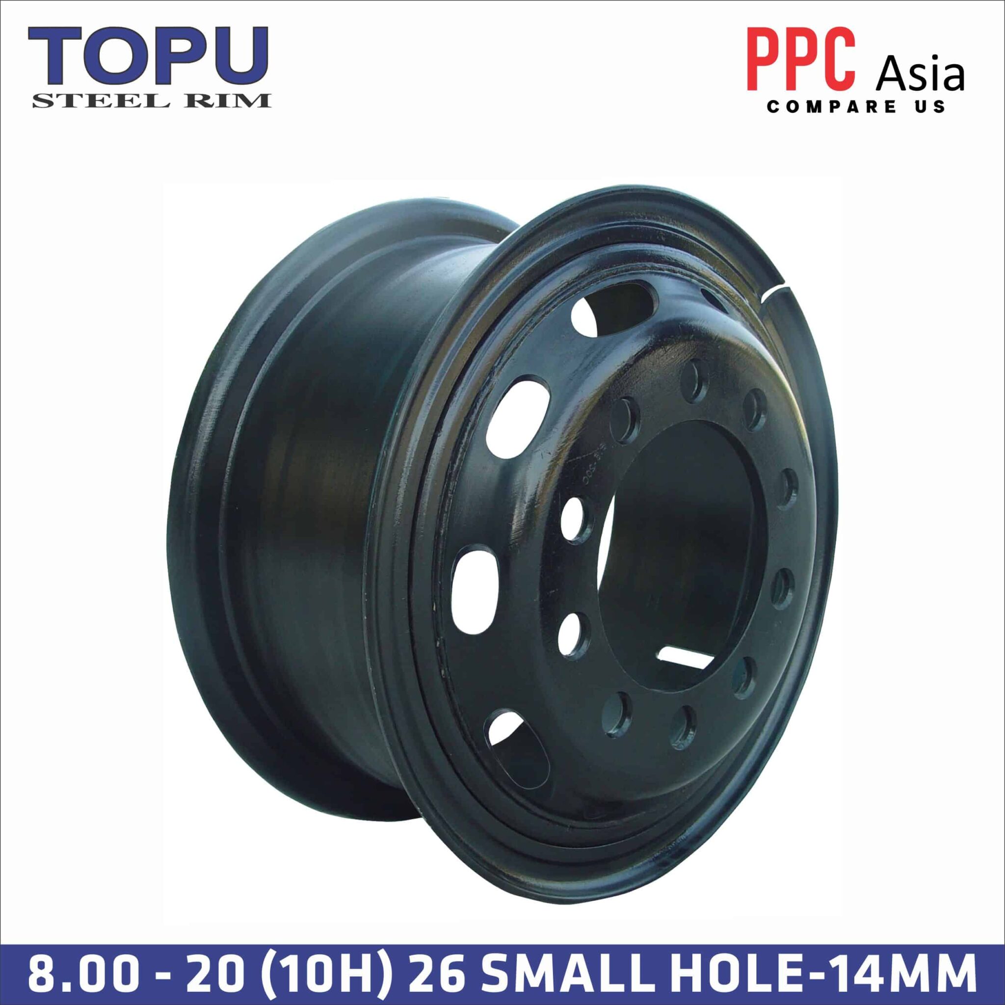TOPU STEEL RIM 8.00 - 20 (10H) 26 SMALL HOLE-14MM
