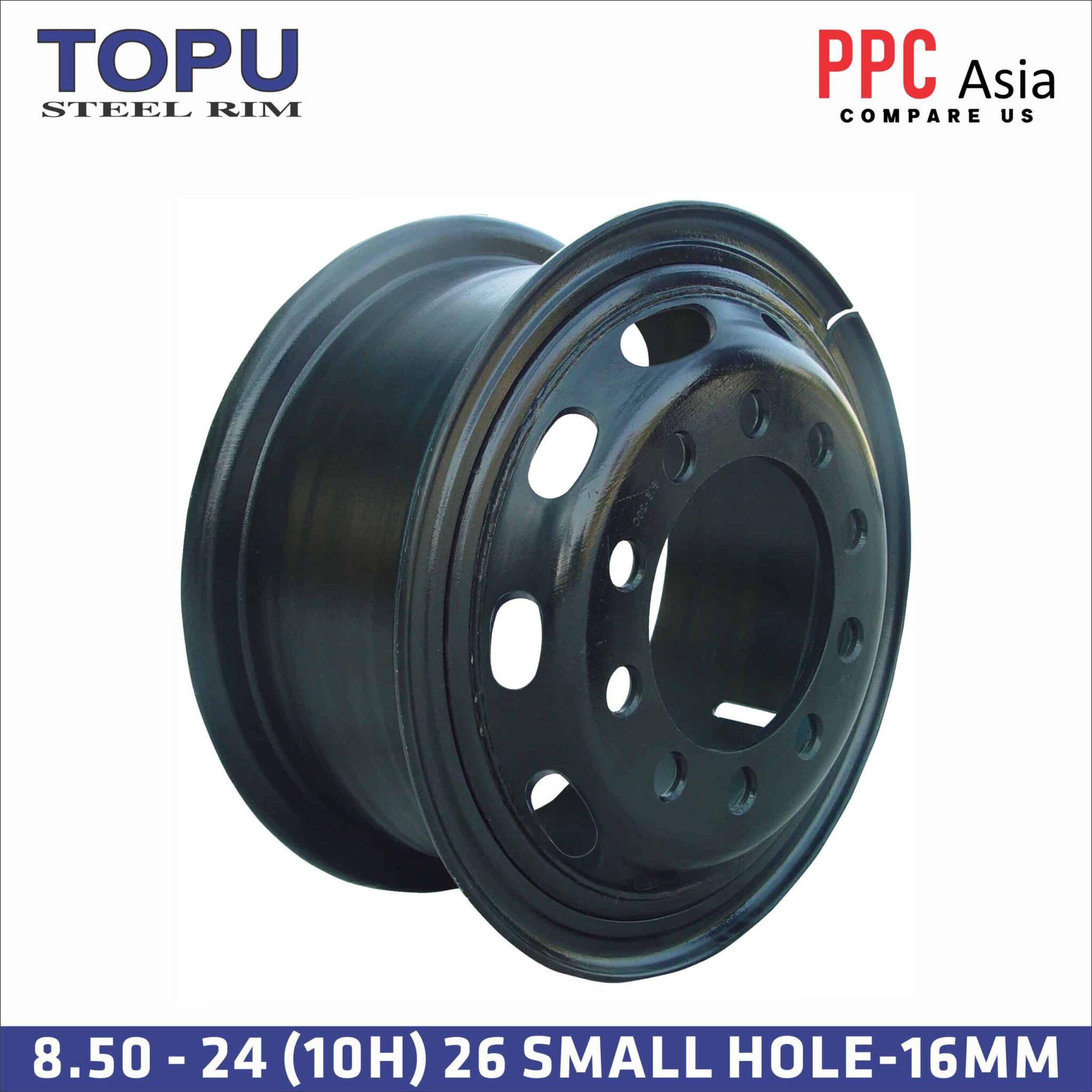 TOPU STEEL RIM 8.50 - 24 (10H) 26 SMALL HOLE-16MM
