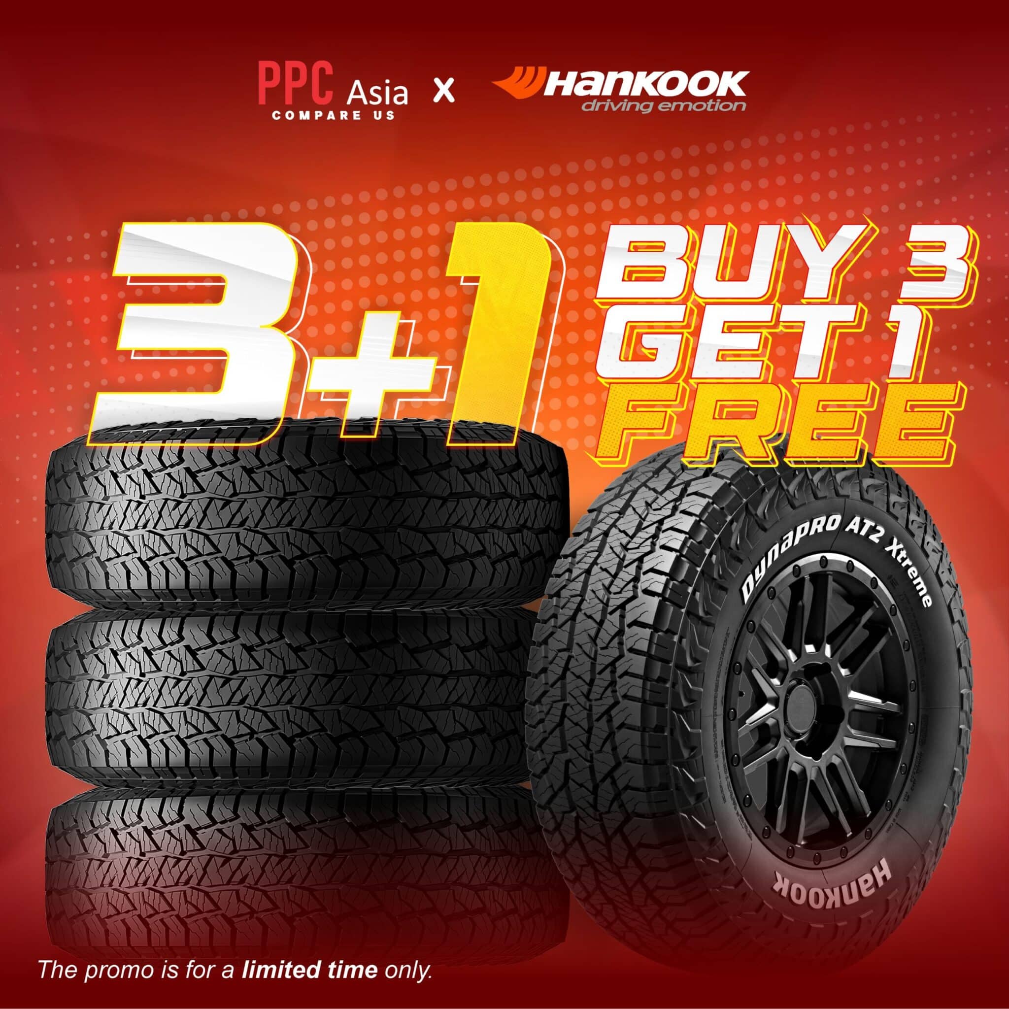 BUY 3 GET 1 FREE HANKOOK DYNAPRO HP2 - RA33 225/65 R17H 102H HP2 (Korea)